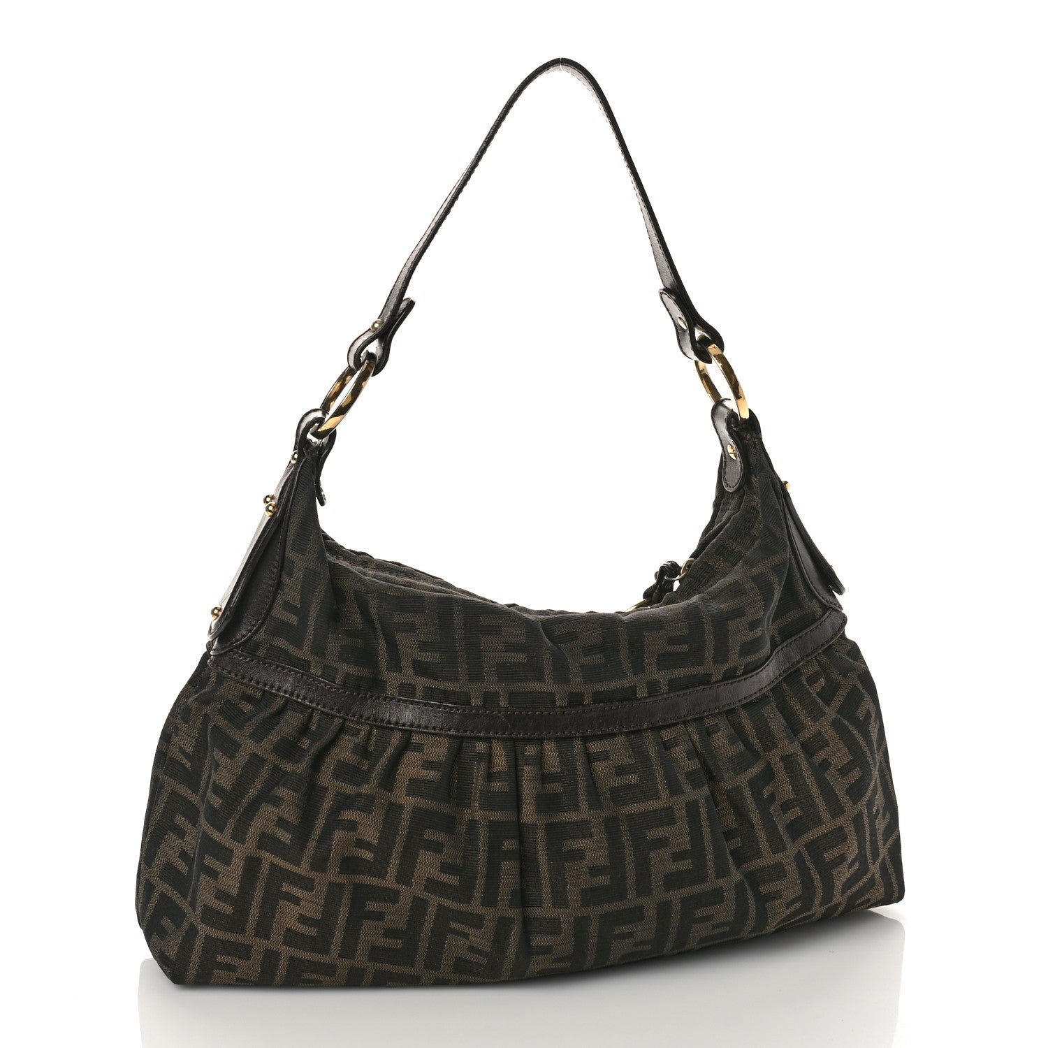 Fendi Zucca Cuoio Lucido Chef Hobo Tobacco Moro 3 of 8