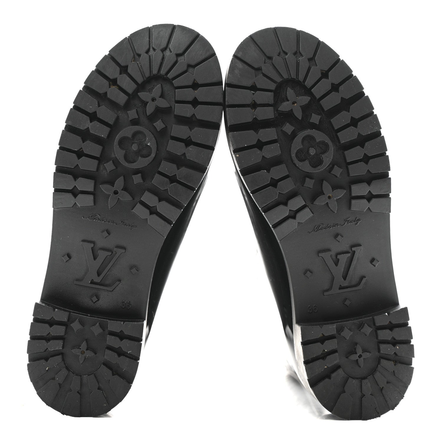 Louis Vuitton Rubber Embossed Monogram Splash Rain Boots 36 Black 5 of 9