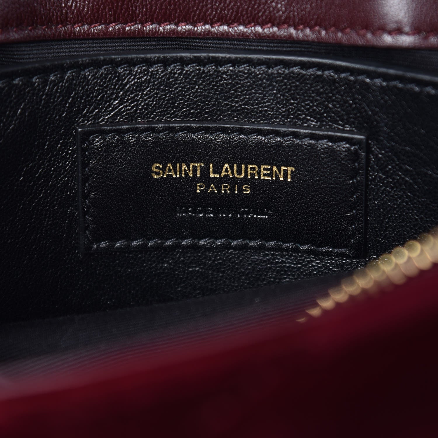 Saint Laurent Velvet Y Quilted Monogram Small Loulou Chain Satchel Burgundy 7 of 7