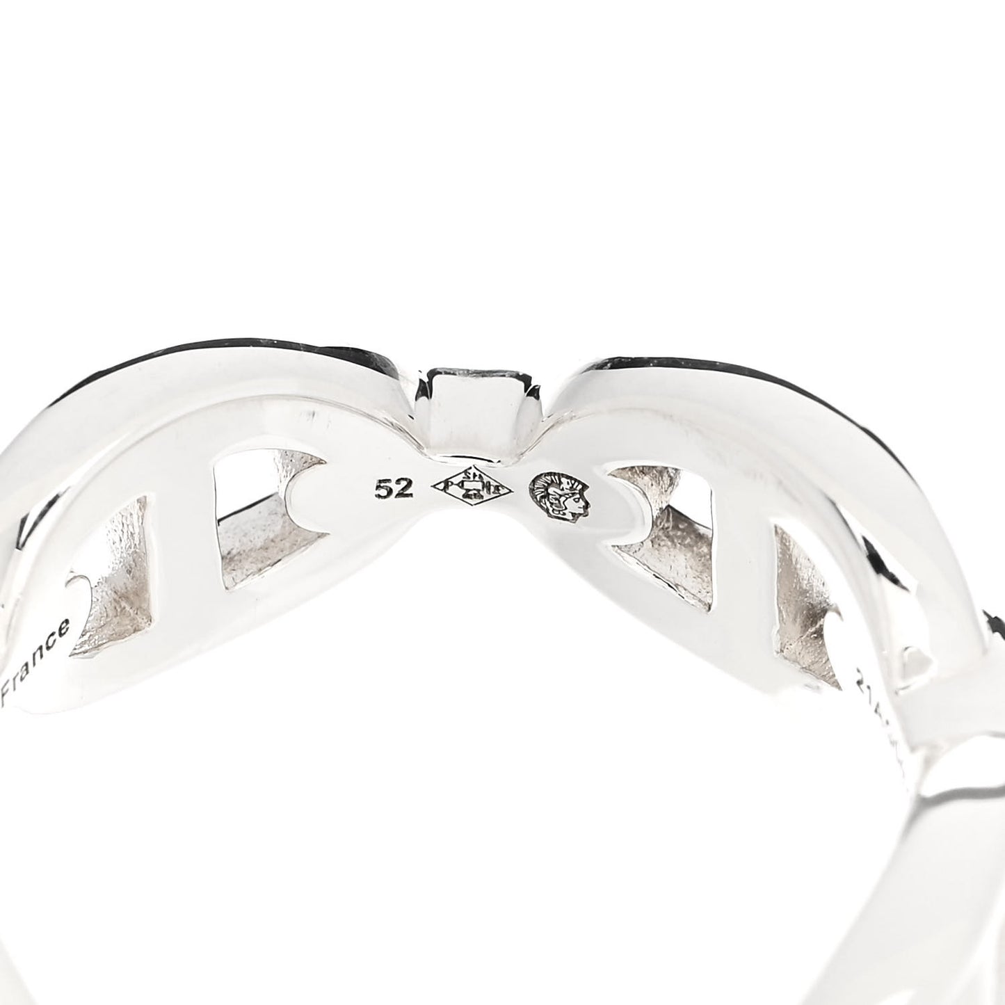 Sterling Silver PM Chaine d'Ancre Enchainee Band Ring 52 6