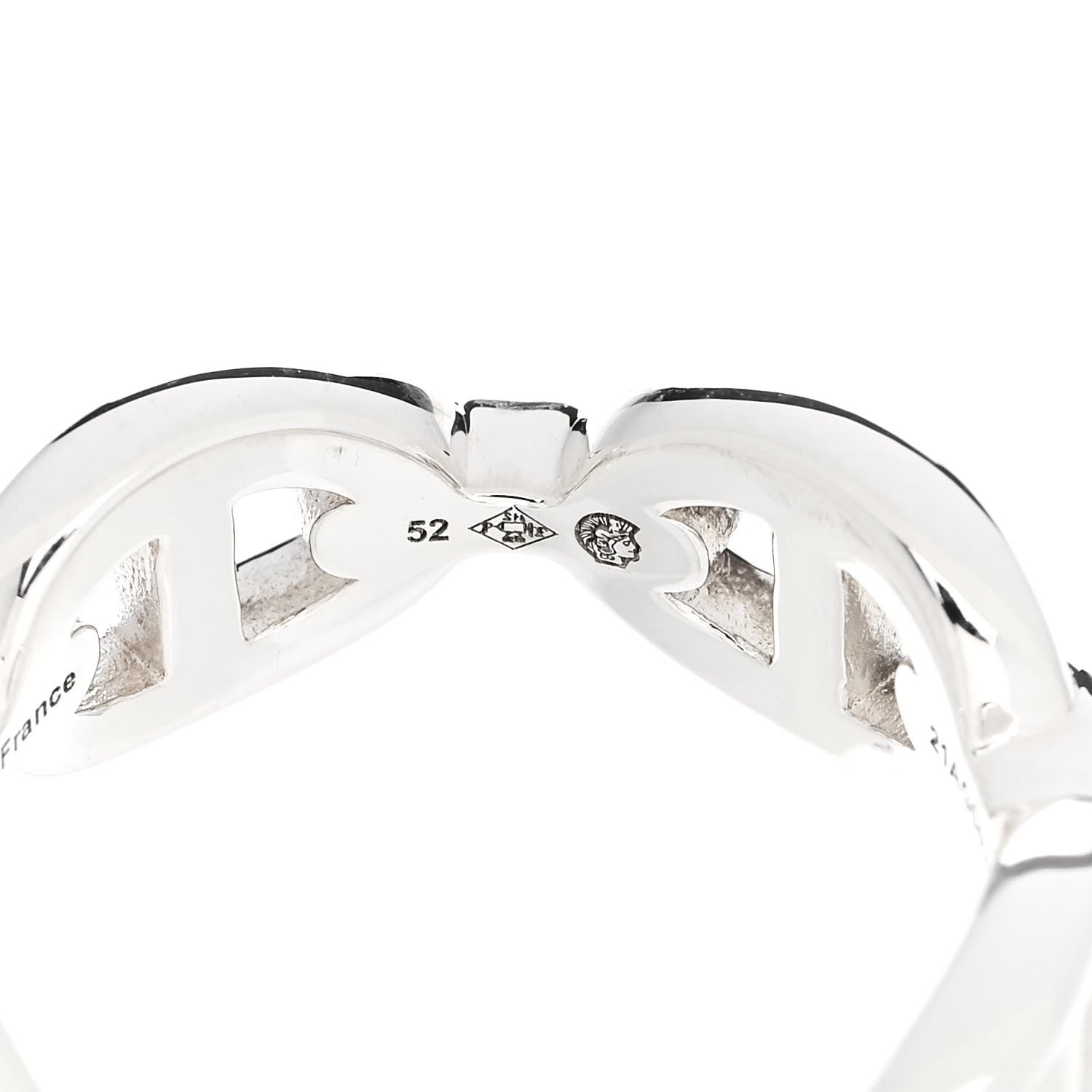 Hermes Sterling Silver PM Chaine d'Ancre Enchainee Band Ring 52 6 5 of 7