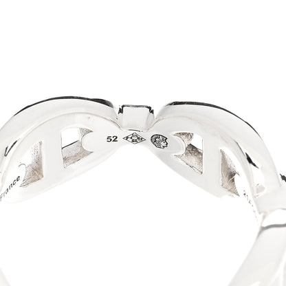 Hermes Sterling Silver PM Chaine d'Ancre Enchainee Band Ring 52 6 5 of 7