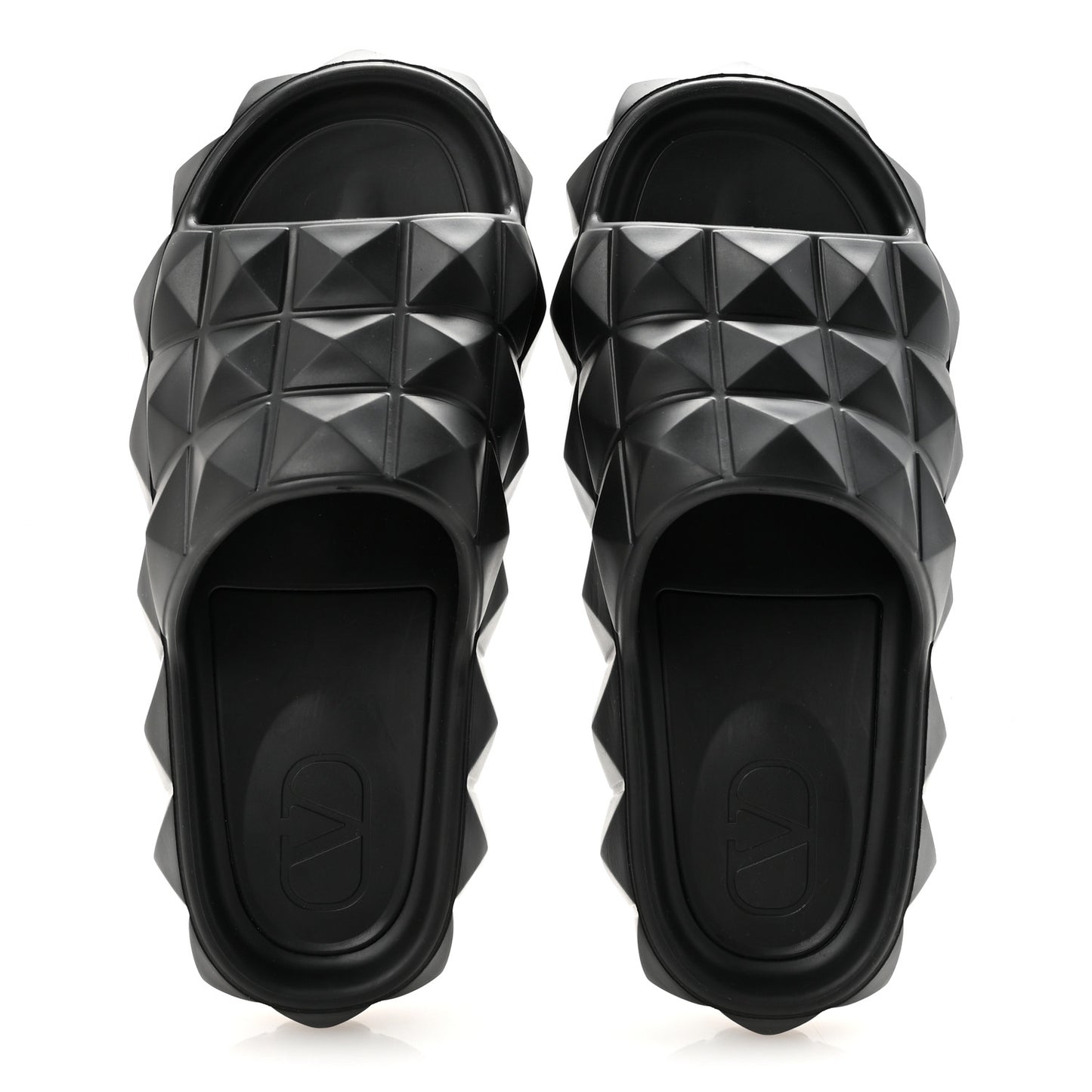 Rubber Roman Stud Turtle Slide Sandals 36 Black