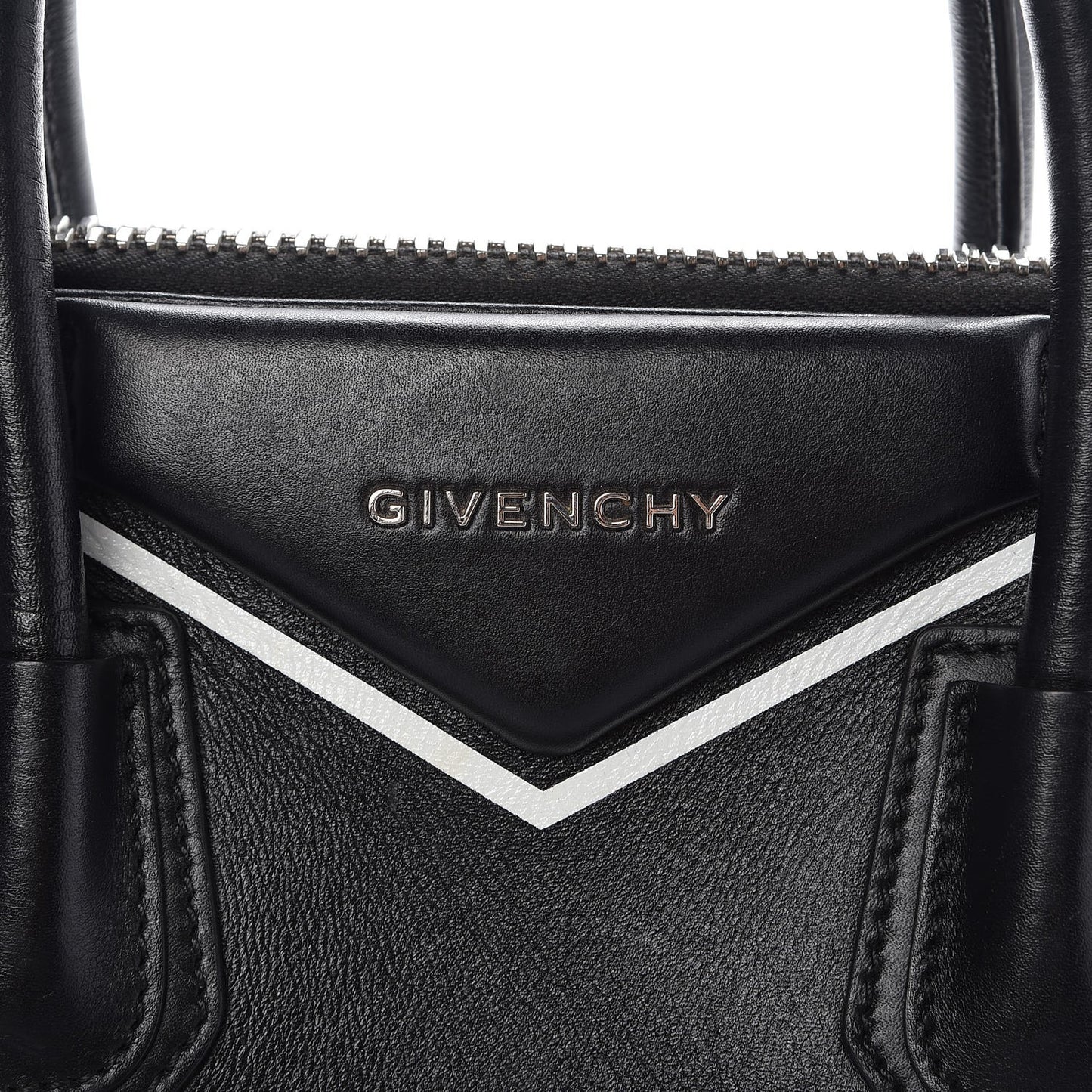 Calfskin Small Contrasted Frame Antigona Black