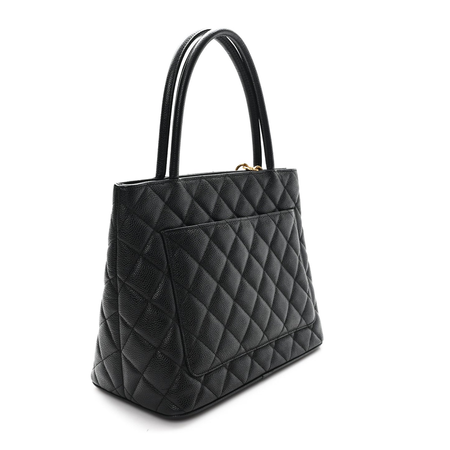 Caviar Quilted Medallion Tote Black