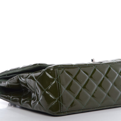 Chanel Patent Quilted Maxi Double Flap Dark Green 6 of 10