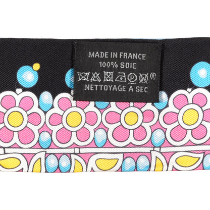 Hermes Silk Parures Des Maharajas Twilly Ciel Black Rose Vif 4 of 4