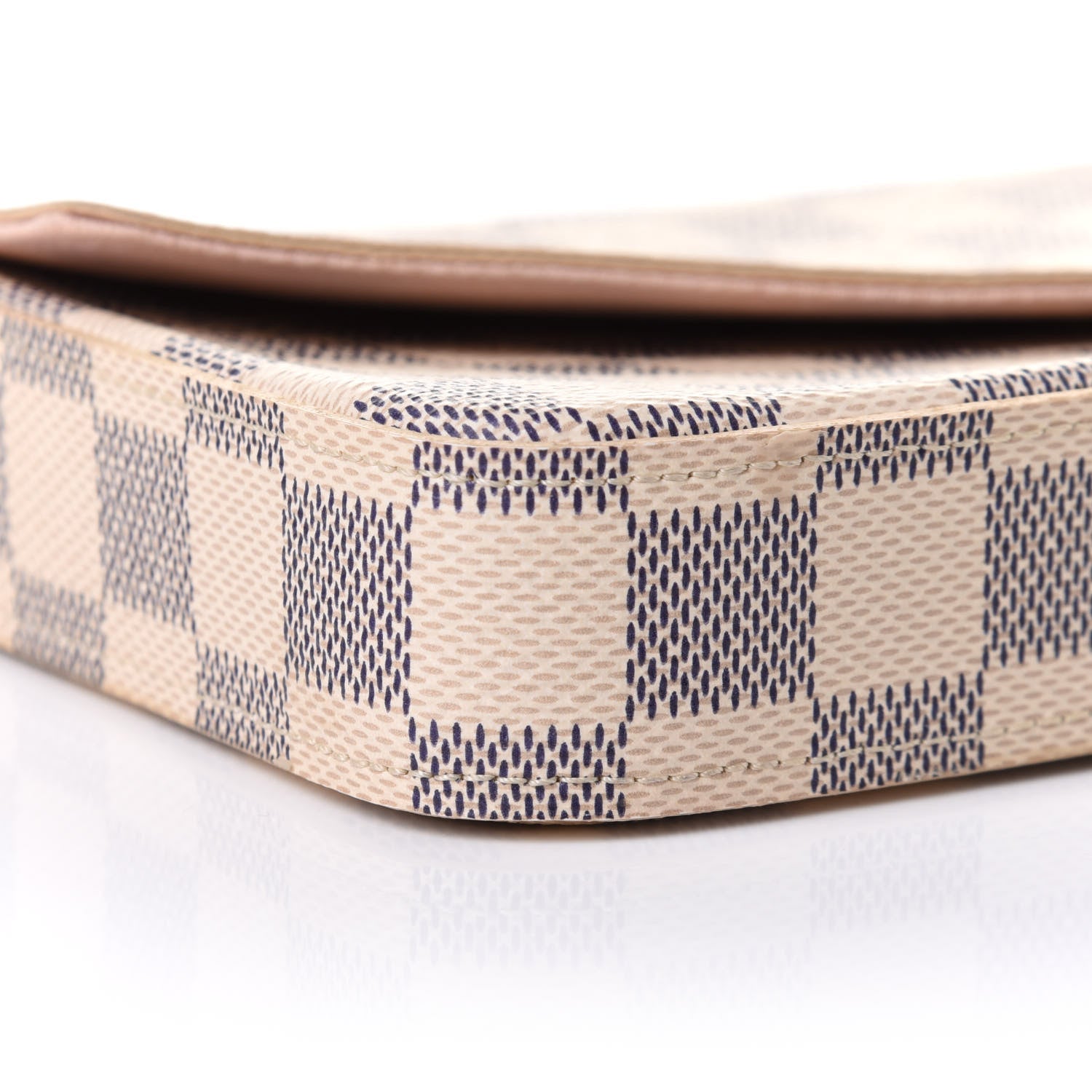 Louis Vuitton Damier Azur Pochette Felicie Chain Wallet Rose Ballerine 9 of 11