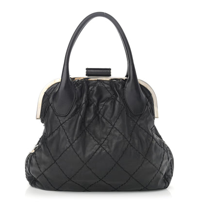 Chanel Calfskin Stitched Expandable Frame Bag Black 1 of 12