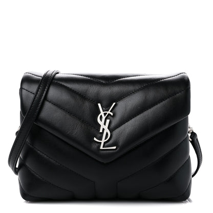 Saint Laurent Calfskin Y Quilted Monogram Toy Loulou Crossbody Bag Black 1 of 10