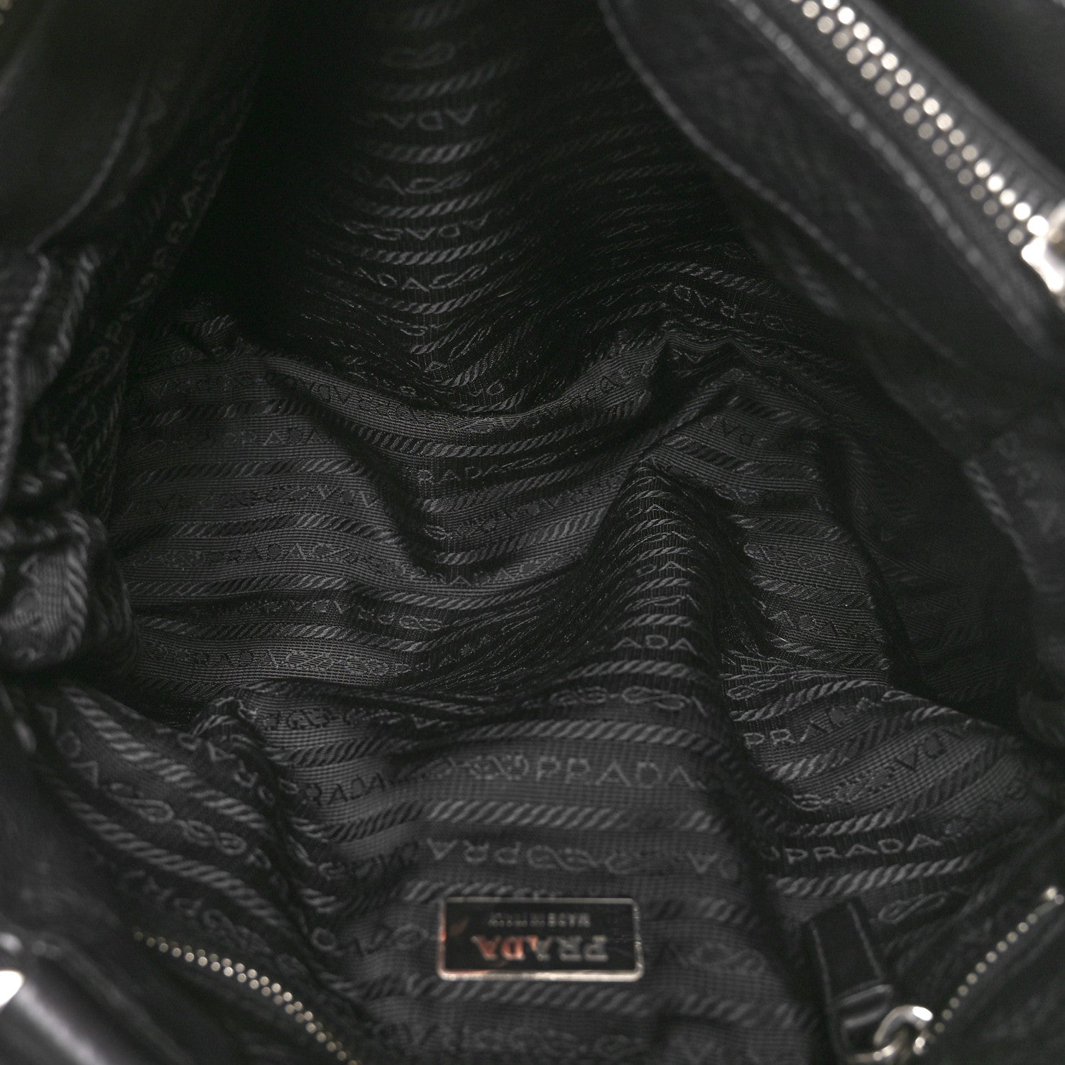 Prada Vitello Daino Side Pocket Tote Black 5 of 8