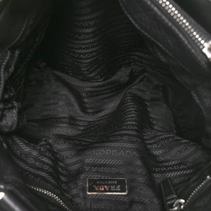 Prada Vitello Daino Side Pocket Tote Black 5 of 8