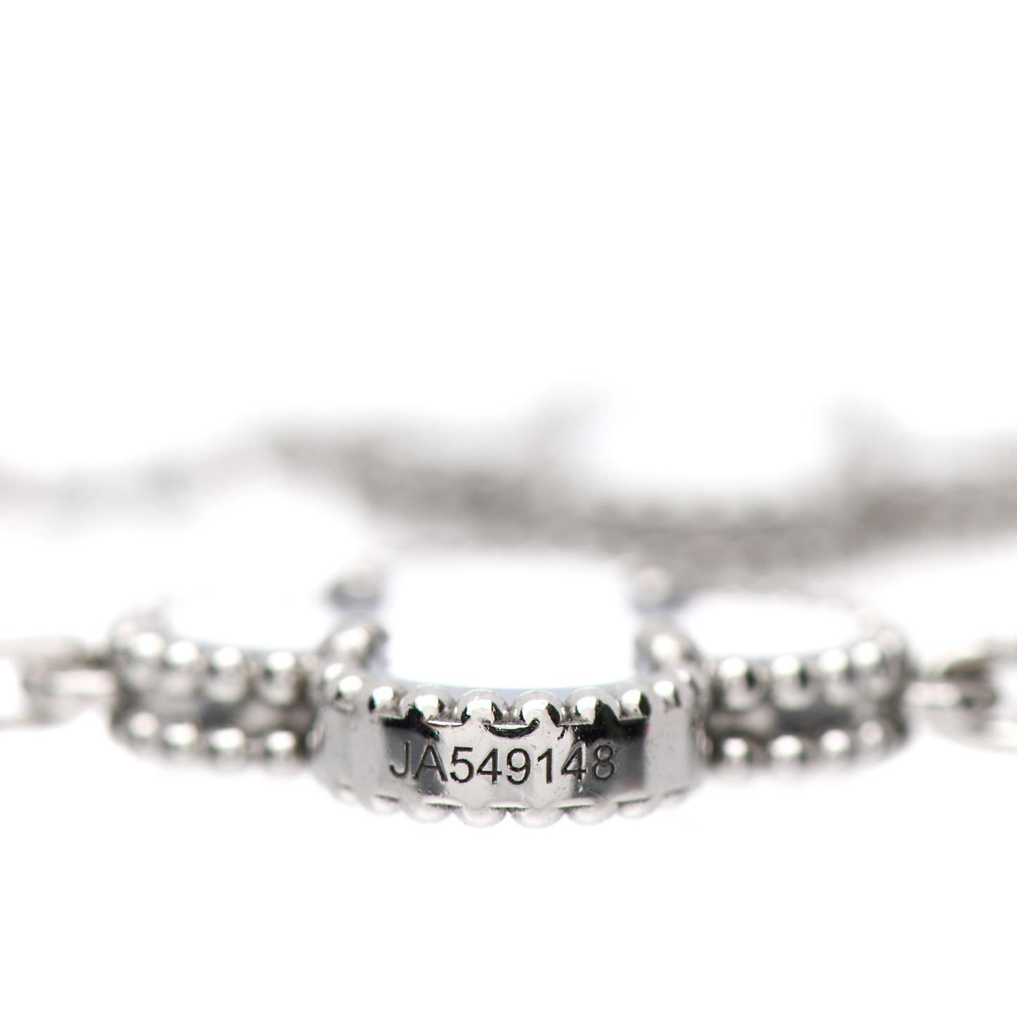 18K White Gold Chalcedony 5 Motifs Vintage Alhambra Bracelet