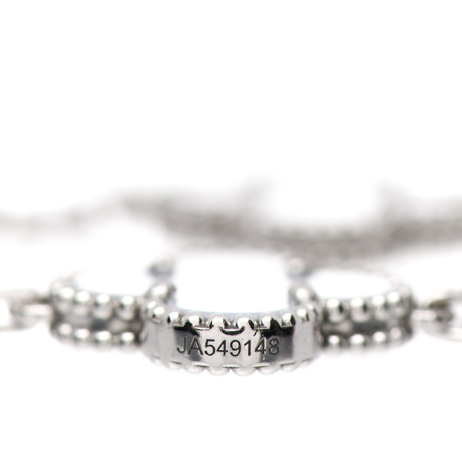 Van Cleef & Arpels 18K White Gold Chalcedony 5 Motifs Vintage Alhambra Bracelet 4 of 6