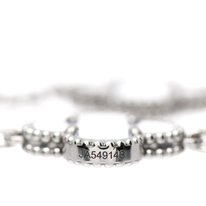Van Cleef & Arpels 18K White Gold Chalcedony 5 Motifs Vintage Alhambra Bracelet 4 of 6