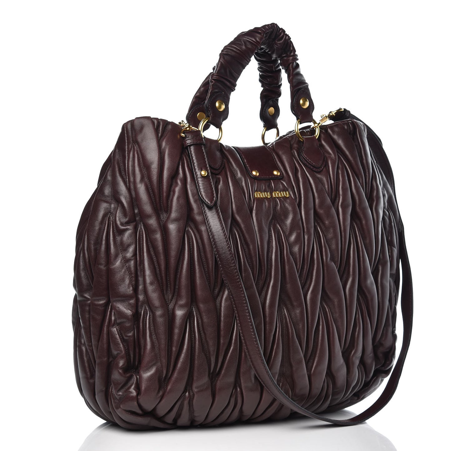 Nappa Matelasse Shopping Tote Prugna