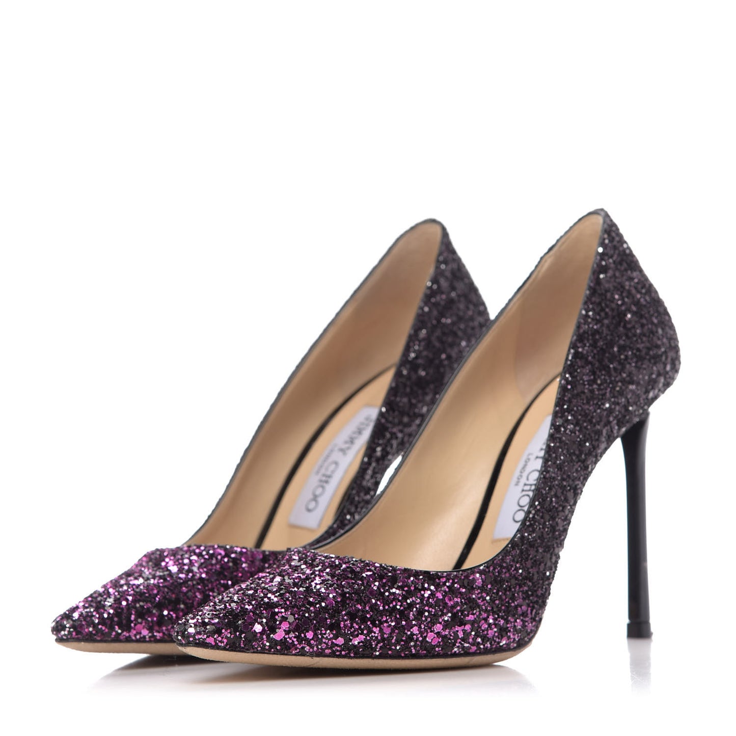 Coarse Glitter Degrade Romy 100 Pumps 36 Pink Black