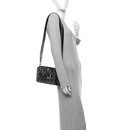Christian Dior Lambskin Cannage Pearl Studded Small Lady D-Joy Black 2 of 10