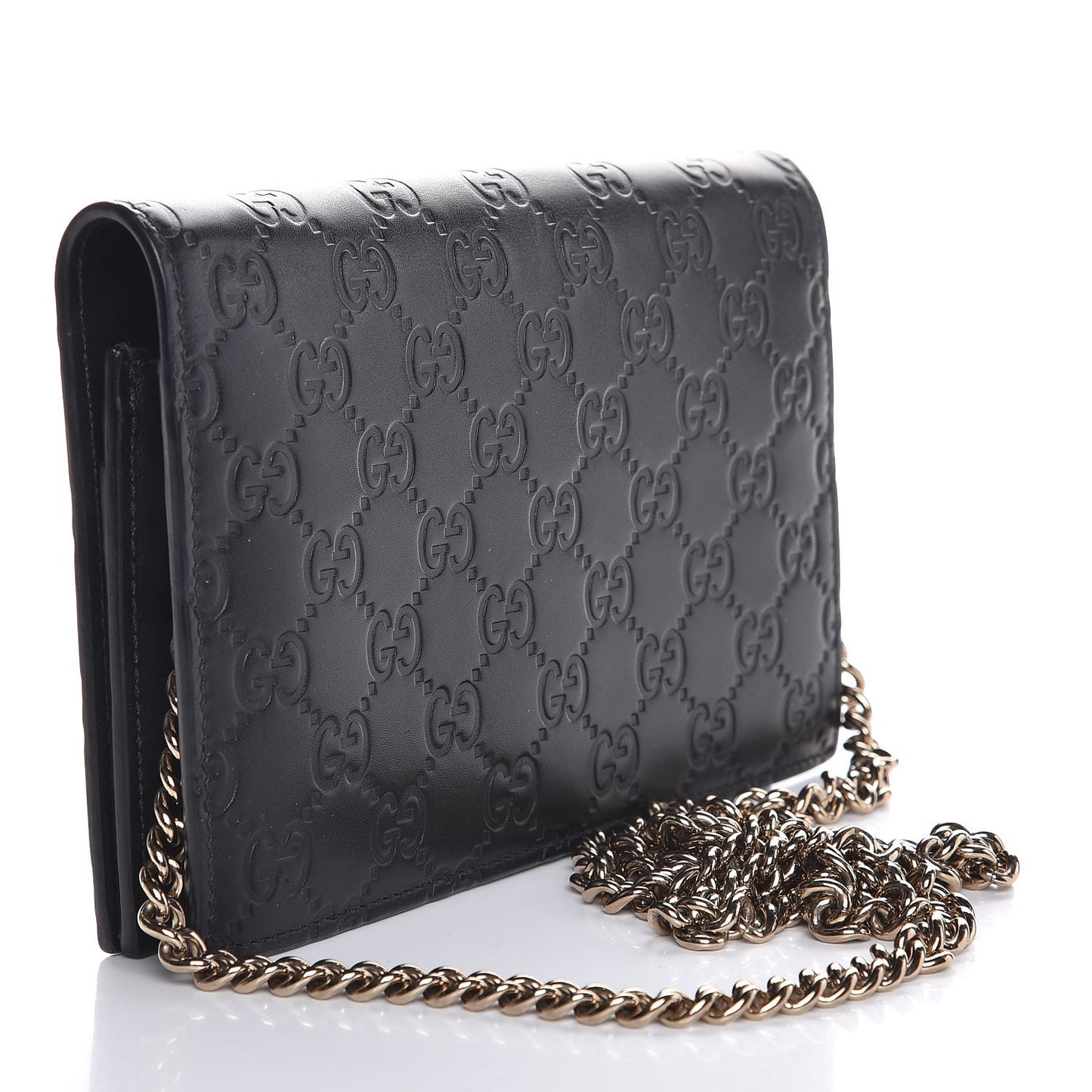 Guccissima Signature Bowy Chain Wallet Black