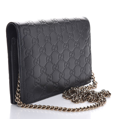Gucci Guccissima Signature Bowy Chain Wallet Black 3 of 6