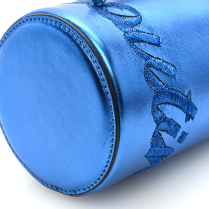 Christian Louboutin CHRISTIAN LOUBOUTIN Metallic Calfskin Mini Marie Jane Bucket Bag Blue 8 of 9