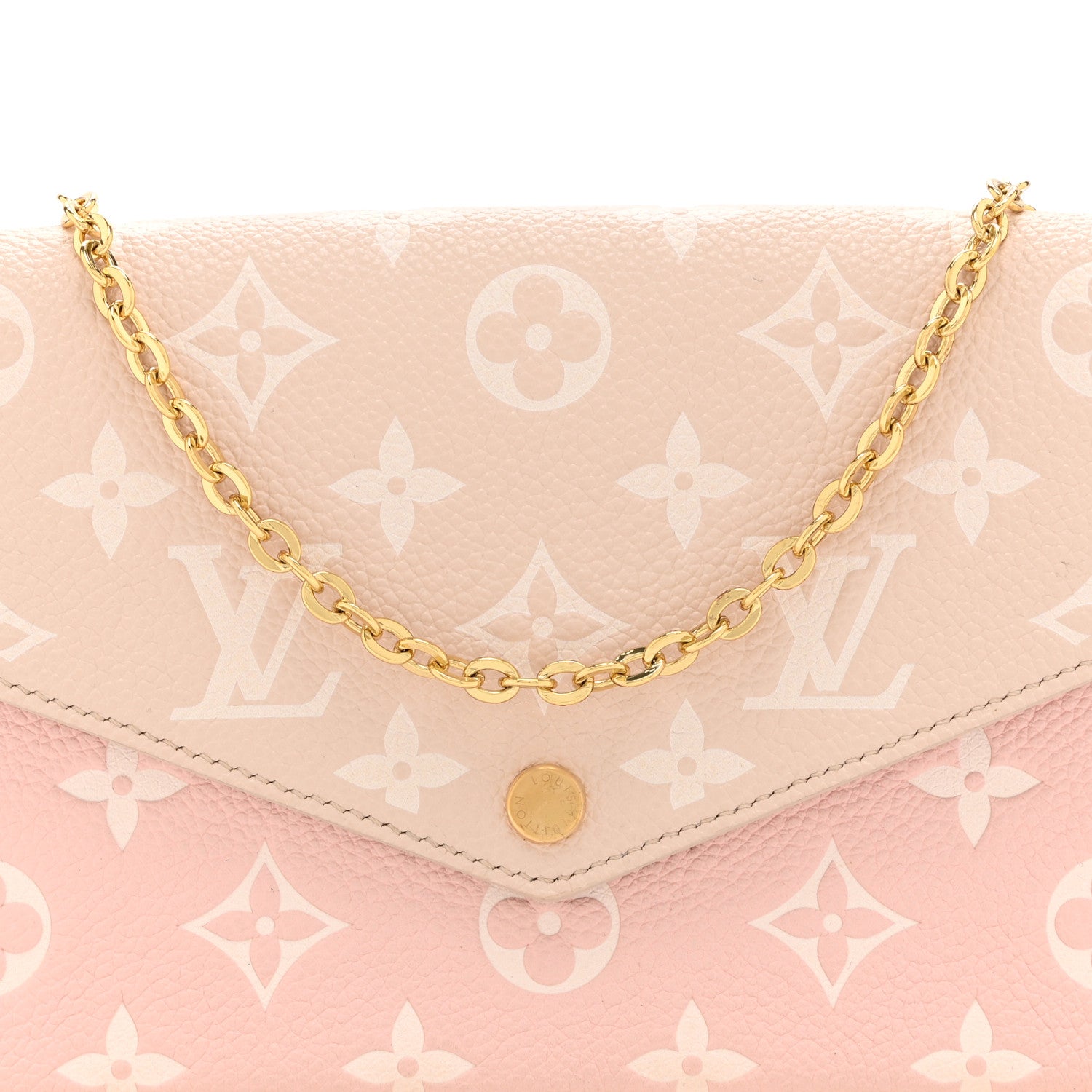 Louis Vuitton Empreinte Spring in the City Felicie Pochette Chain Wallet Pink Beige Yellow 8 of 10