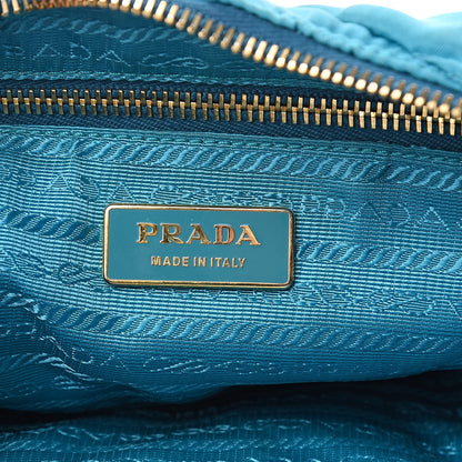 Prada Tessuto Nylon Chevron Quilted Shoulder Bag Turchese 6 of 11