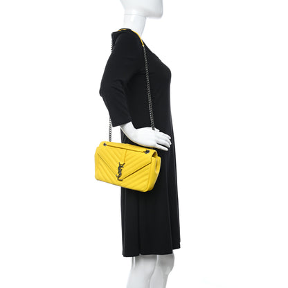 Saint Laurent Sheepskin Matelasse Chevron Monogram Medium Chain Bag Mimosa 2 of 11