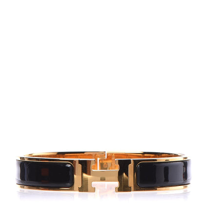Hermes Enamel Narrow Clic Clac H Bracelet GM Black 1 of 6