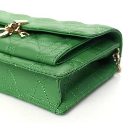 Christian Dior Lambskin Cannage My Dior Daily Chain Pouch Jade Green 9 of 10
