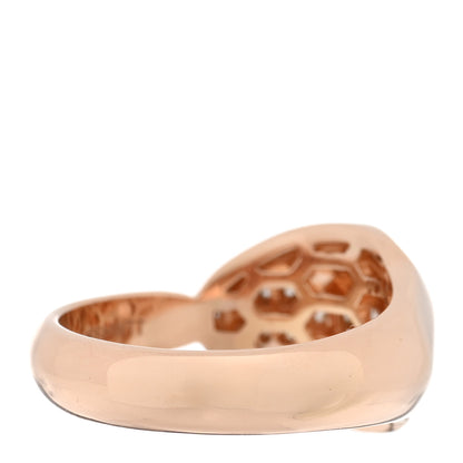 Bulgari 18K Rose Gold Diamond Malachite Serpenti Ring 53 6.5 3 of 4