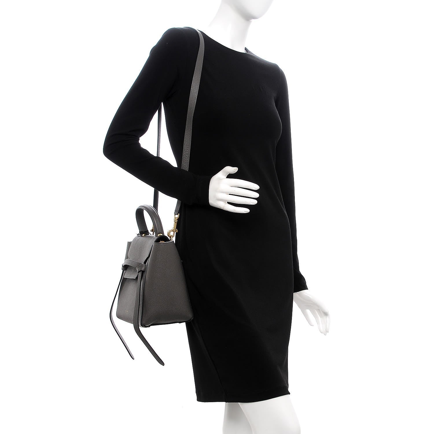 Celine Grained Calfskin Micro Belt Bag Grey 2 of 7