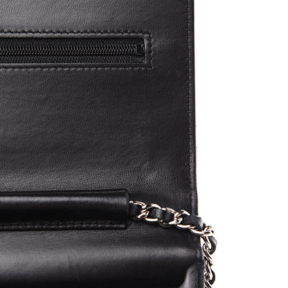 Chanel Lambskin Quilted Wallet On Chain WOC Black 6 of 12