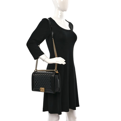 Chanel Patent Calfskin Quilted New Medium Boy Flap Black 2 of 15