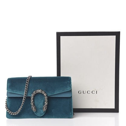 Gucci Velvet Super Mini Dionysus Shoulder Bag Pavone Cyan 11 of 11