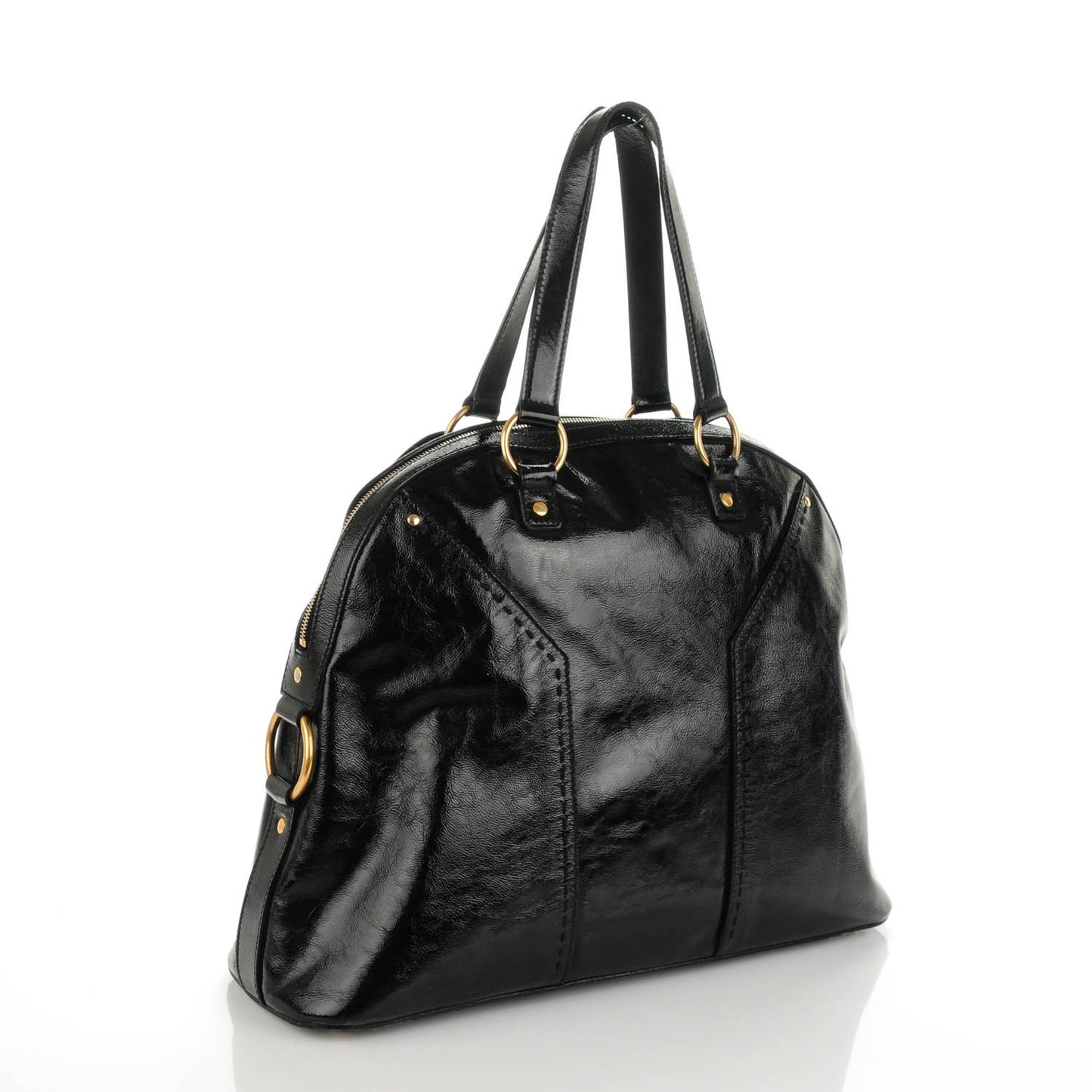 Patent Calfskin Oversized Muse Black