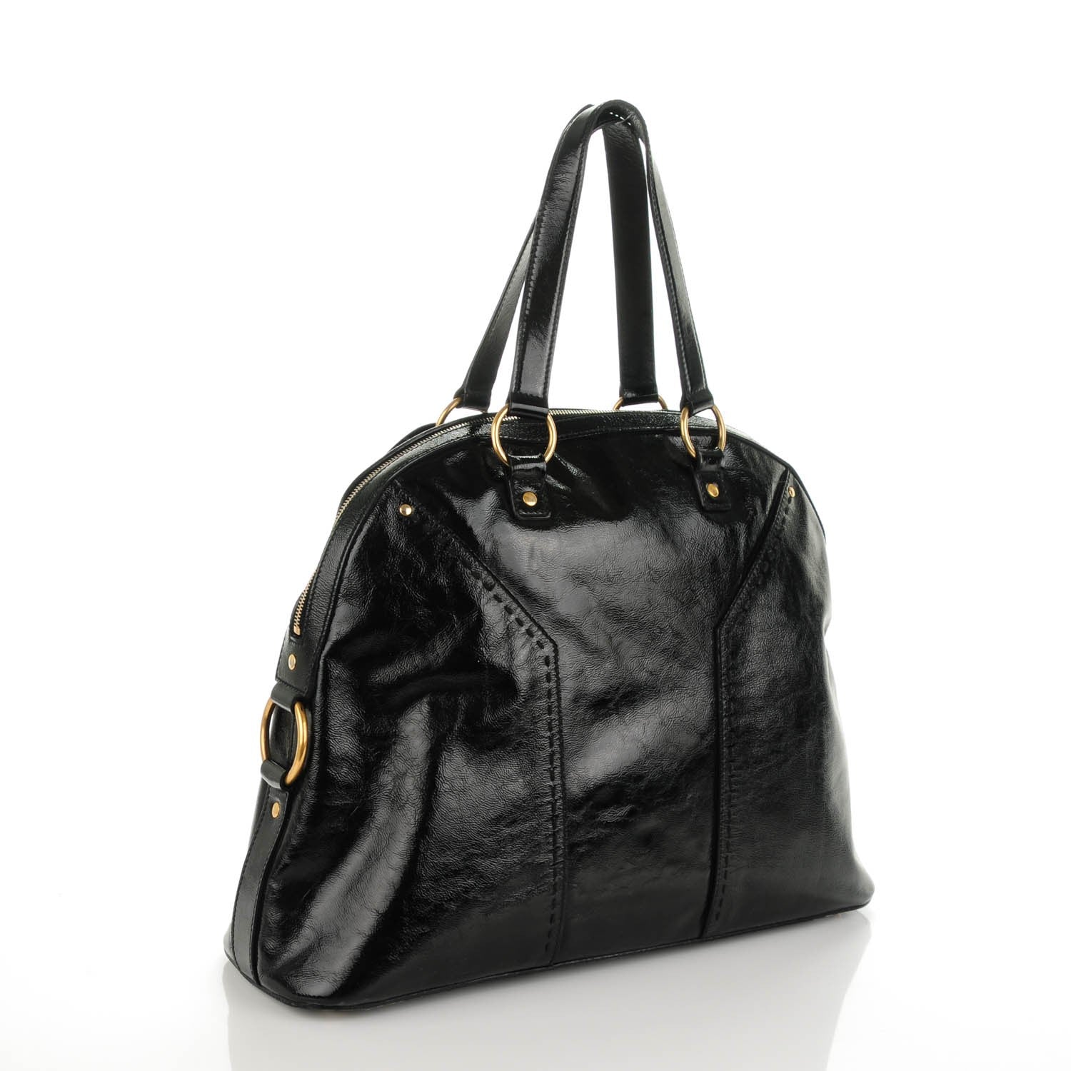 Saint Laurent Patent Calfskin Oversized Muse Black 3 of 10
