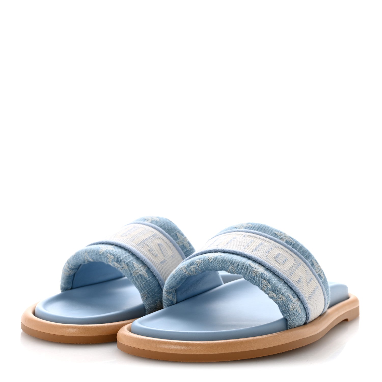 Louis Vuitton Monogram Denim LV Bliss Womens Comfort Mules 41 Turquoise 4 of 10