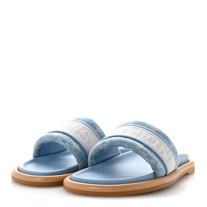 Louis Vuitton Monogram Denim LV Bliss Womens Comfort Mules 41 Turquoise 4 of 10