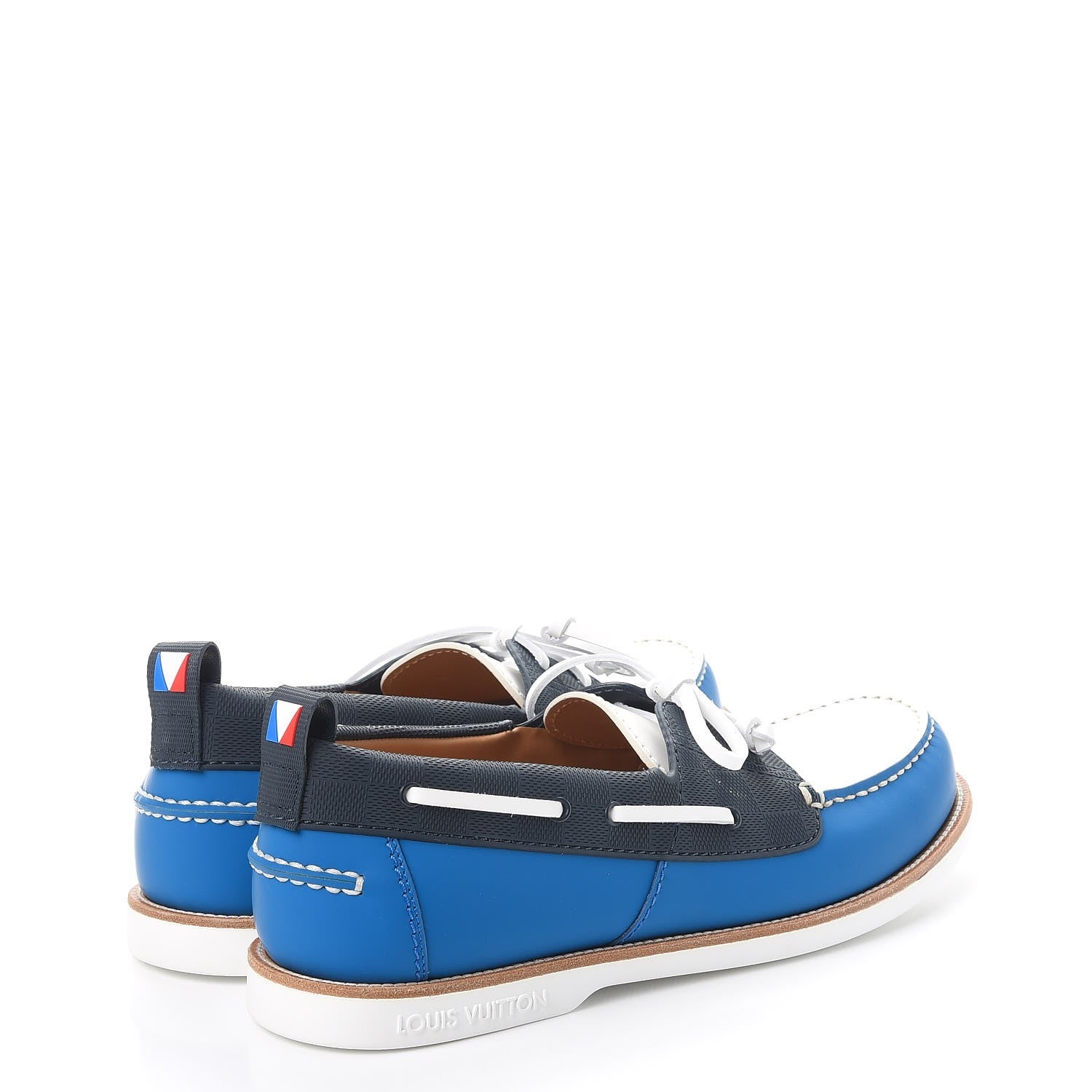 Louis Vuitton Mat Calfskin Rubber America's Cup Marine Boat Shoe 8 Pacific Blue 4 of 10