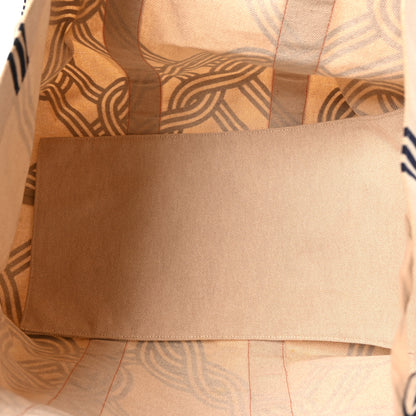 Hermes Cotton Canvas Noeuds Marins Beach Bag Orange Camel 6 of 10