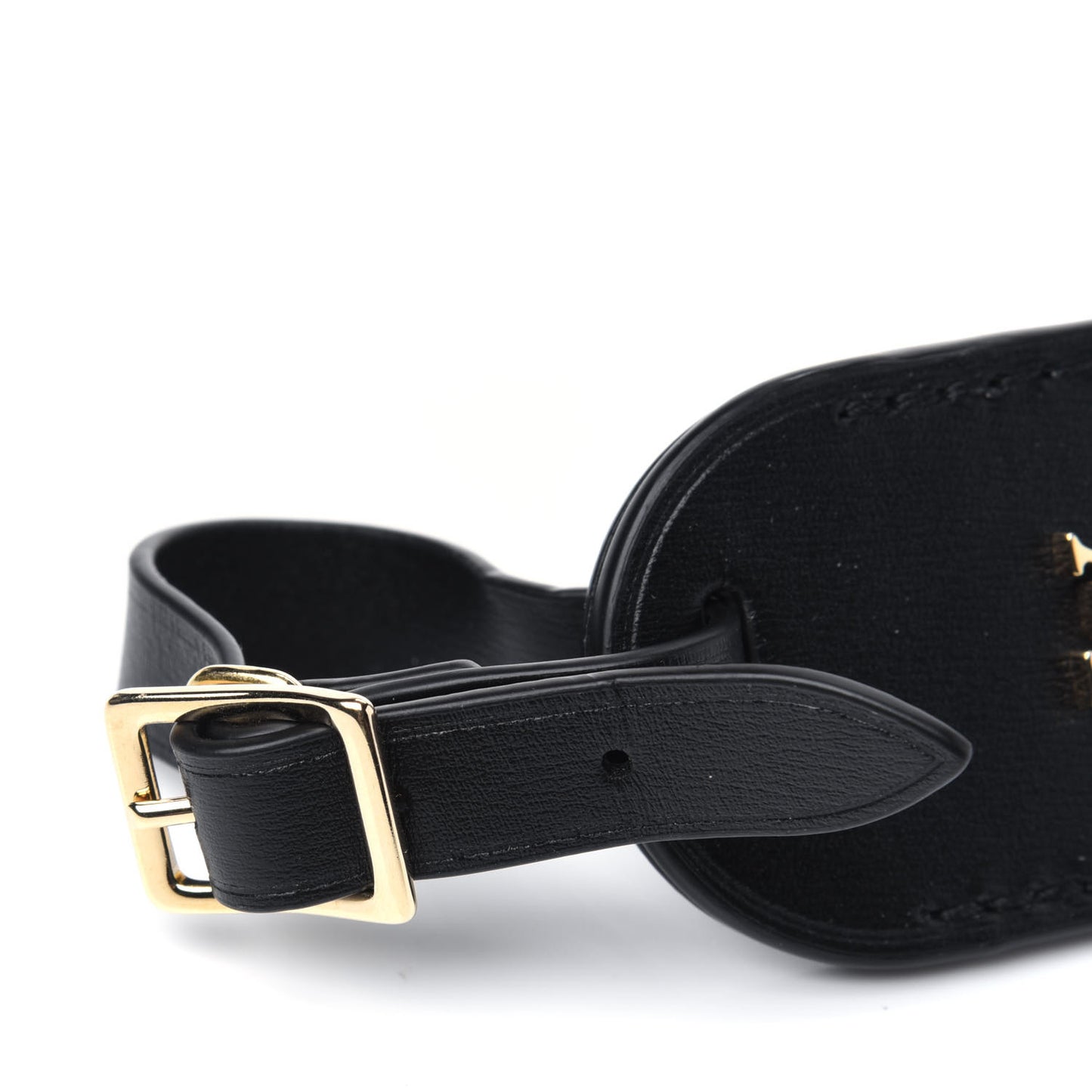 Calfskin City Steamer Luggage Tag Black