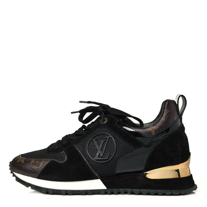 Louis Vuitton Suede Monogram Run Away Sneakers 37 Black 1 of 6
