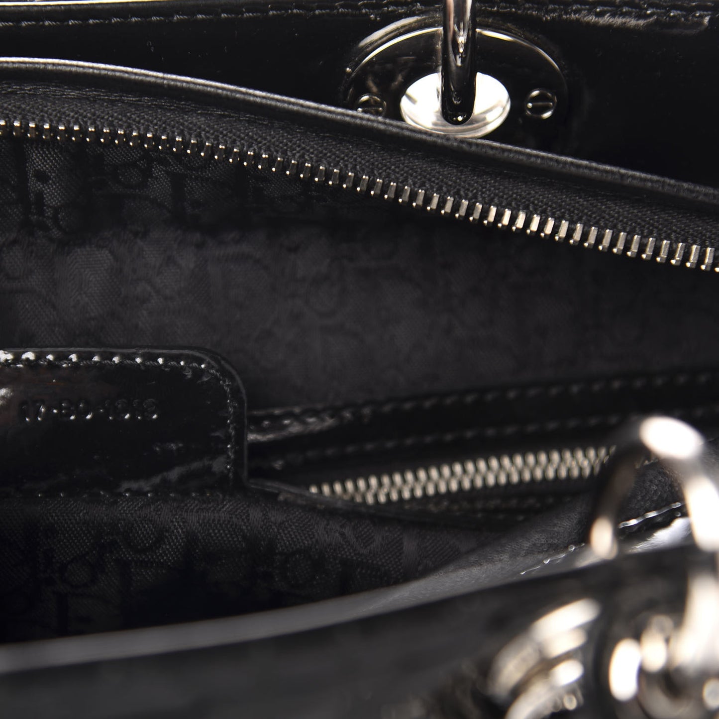 Patent Cannage Large Lady Dior Black