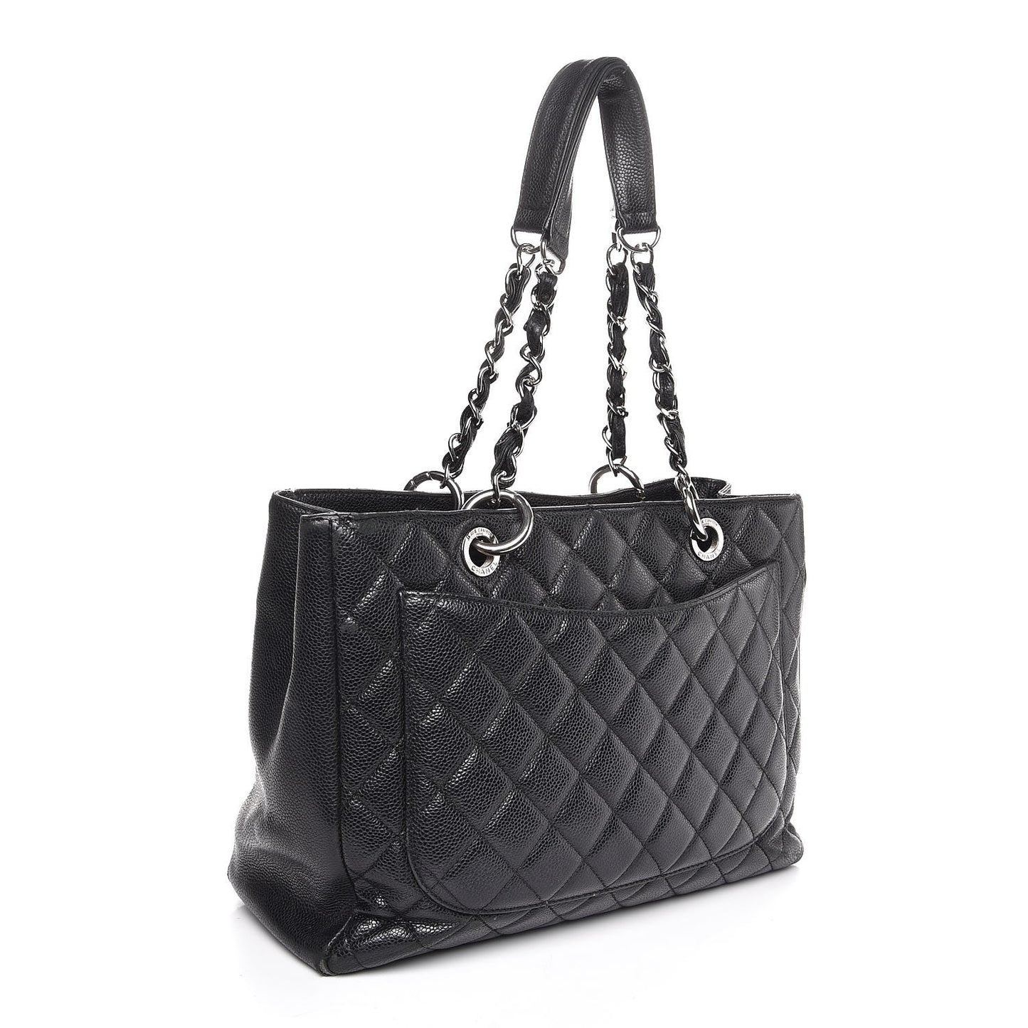 Caviar Quilted Grand Shopping Tote GST Black