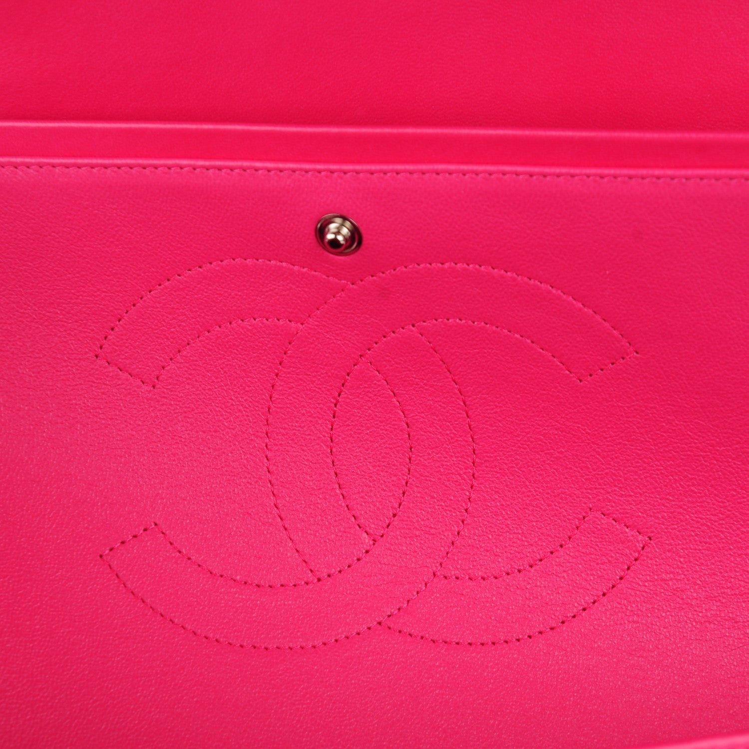 Chanel Lambskin Quilted Maxi Double Flap Fuchsia 6 of 9