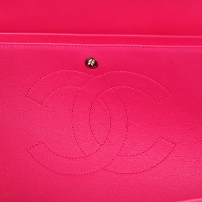 Chanel Lambskin Quilted Maxi Double Flap Fuchsia 6 of 9