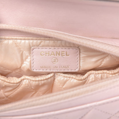 Chanel Lambskin Quilted Flap Cosmetic Case Light Pink 6 of 20