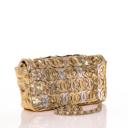 Chanel Metallic Crackled Calfskin Medium CC Mix Flap Gold 3 of 7