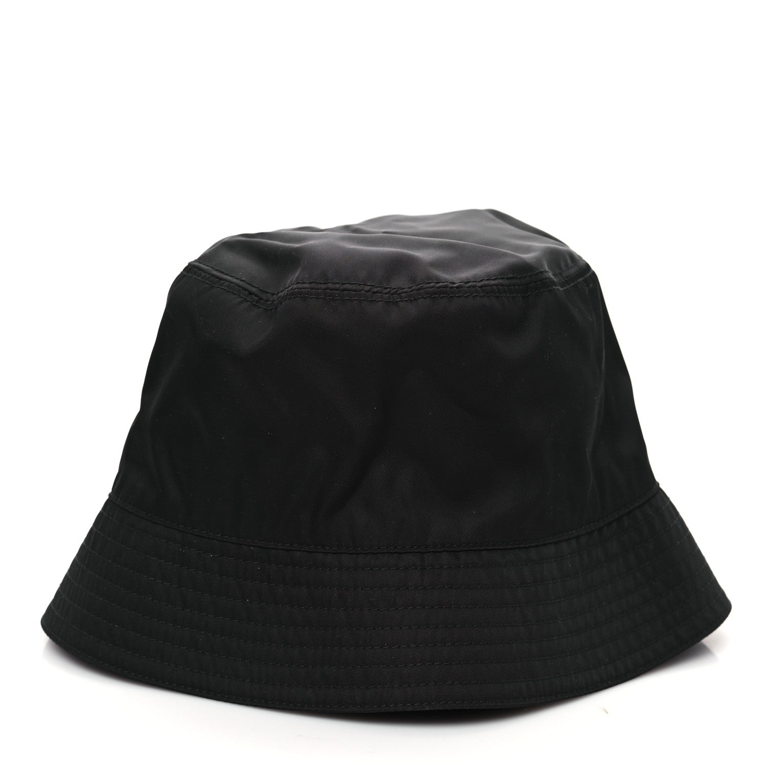 Prada Re-Nylon Metal Triangle Logo Womens Bucket Hat M Black 4 of 8